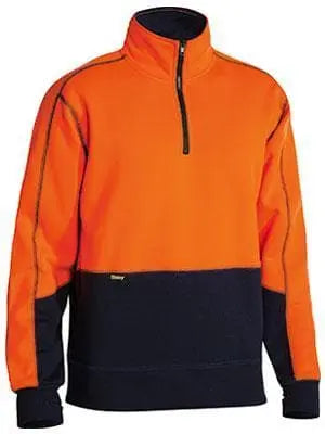 Bisley Workwear Hi Vis Fleece Zip Pullover BK6989 Metro Workwear.